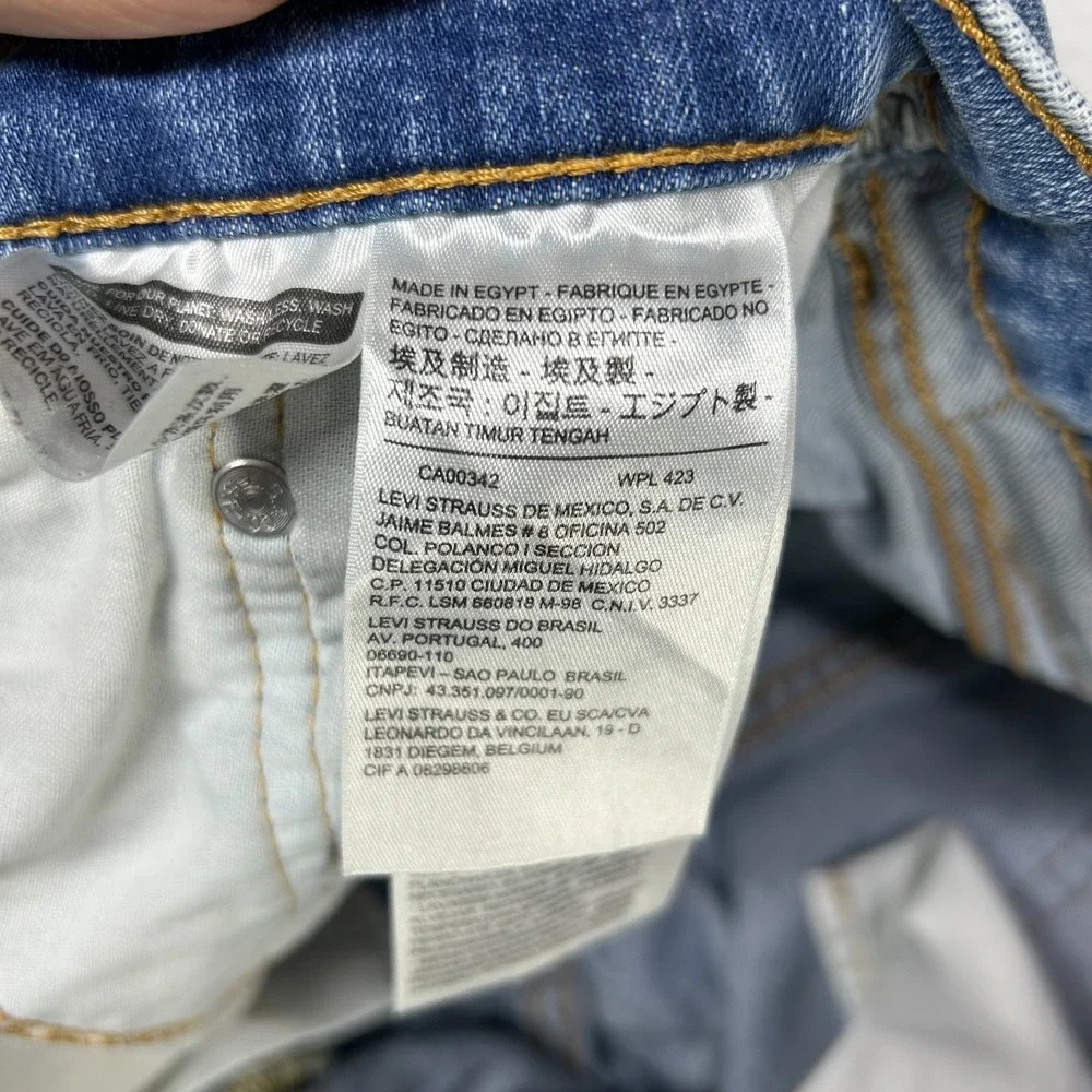 Levi's 512 Tapered Jeans Men's Blue Denim Slim Fit Stretch Zip Fly Y2K - 34X28.5